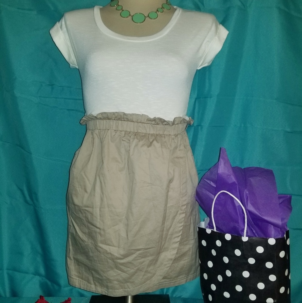 White & khaki dress